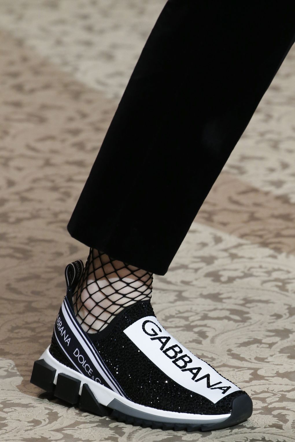 бело-черные кроссовки Dolce & Gabbana