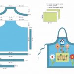 Лучшие  выкройки и пошаговые инструкции пошива кухонного фартука для 5 класса